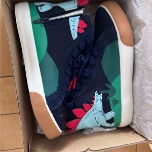 Mini Biden College Navy Dinosaur Boy’s Sneakers